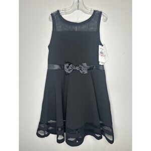 Calvin Klein Illusion Mesh Bow Special Occasion Dress Girls size 10 NWT